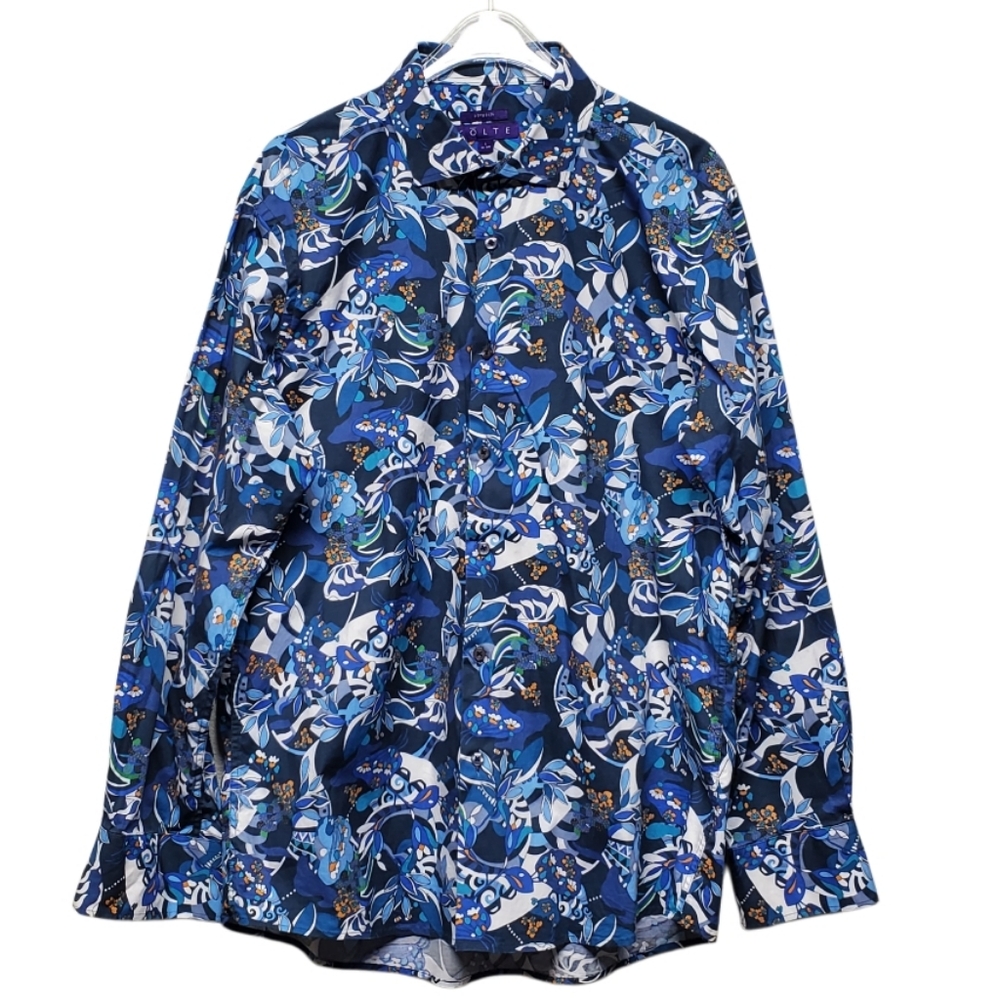 Kolte Men's Blue Multicolor Long Sleeve Button-Down Shirt Size L 16½